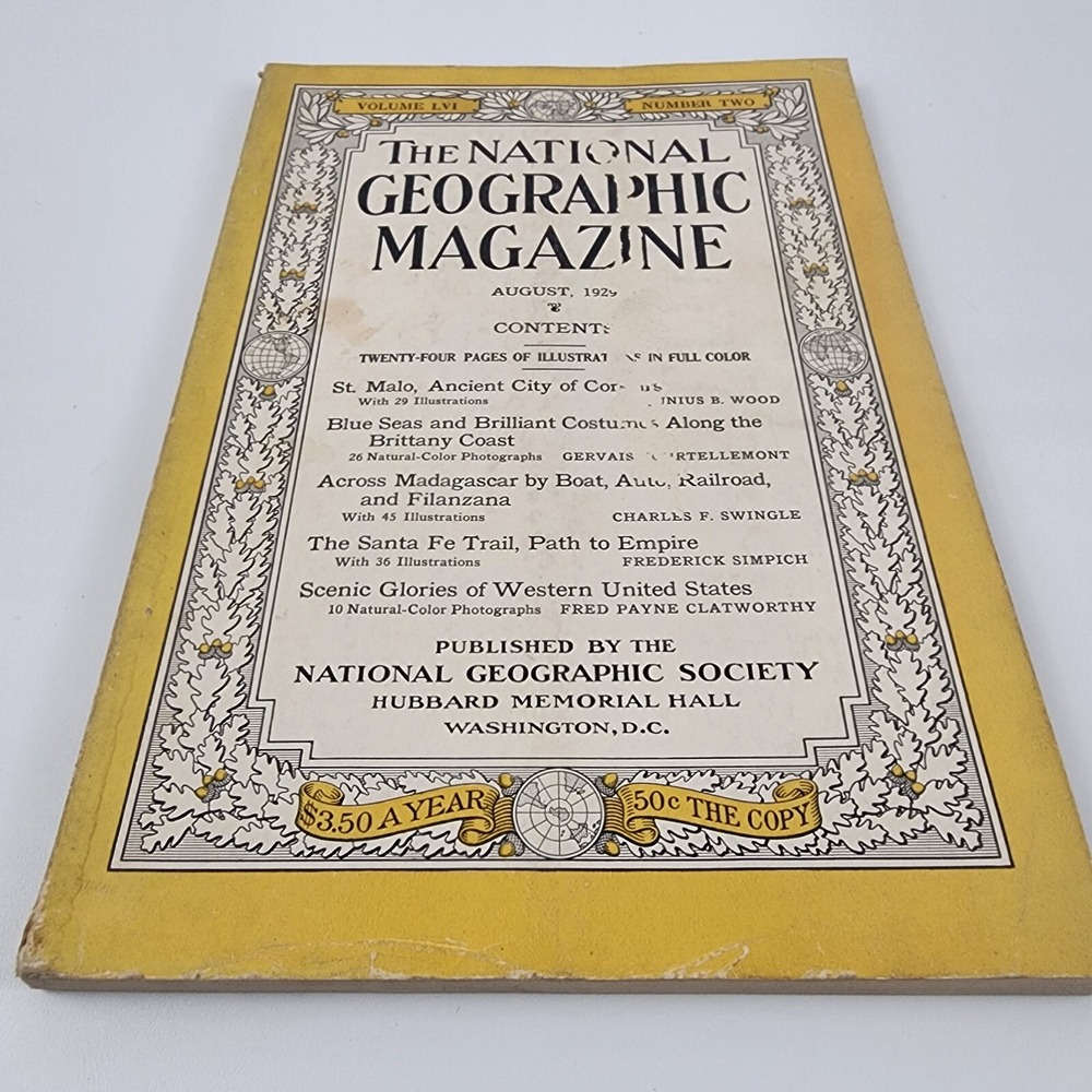 National Geographic Magazine August 1929 No Insert